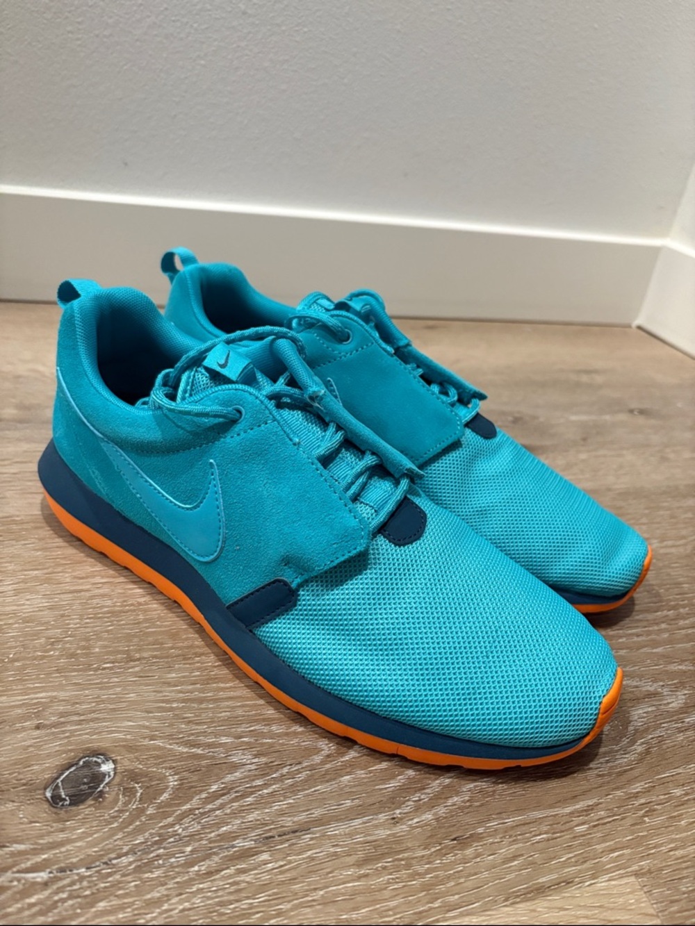 NIB [Nike] Roshe Run NM Athletic Shoes in Dusty Cactus/Spice Blue Men’s 9.5 - Picture 6 of 11